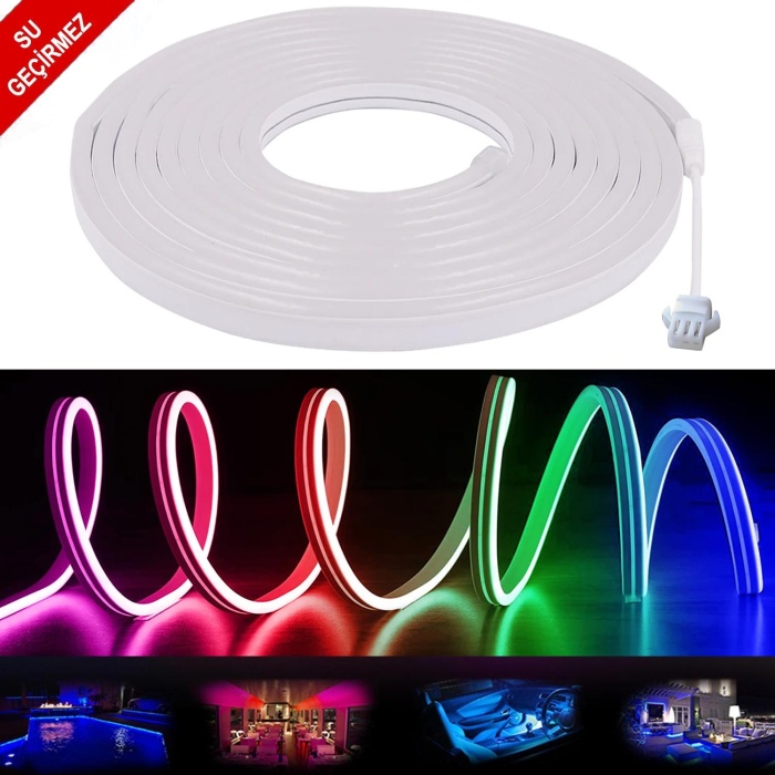 NEON HORTUM LED RGB 12V SU GEÇİRMEZ 5MT KESİLEBİLİR HIGHTEK