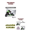 Tvs Wego Uyumlu (Bağlantı Tokalı) Uyumlu Miflonlu Premium 4 Mevsim Koruyan Motosiklet Brandası Gri