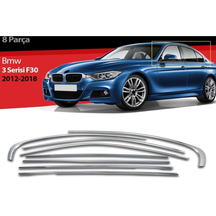 Findit Cam Çerçevesi Krom Aksesuar 8 Parça 3 Series E30 SD 2012-2018 Arası Modeller İçin Uyumlu