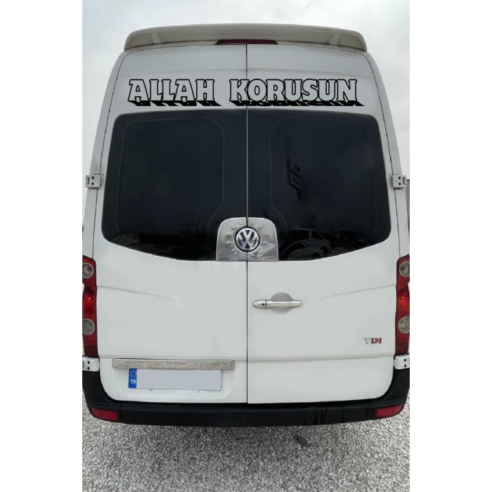 Allah Korusun Kamyon-Ticari-Servis-Dolmuş-Panelvan Arkası Yazı Sticker 120 x 15 Cm