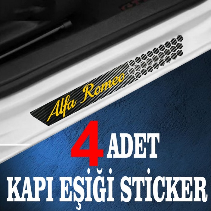 Alfa Romeo Tüm Modelleri İçin uyumlu özel Oto Kapı eşikleri Sticker Karbon 4 Adet