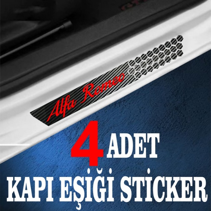 Alfa Romeo Tüm Modelleri İçin uyumlu özel Oto Kapı eşikleri Sticker Karbon 4 Adet