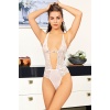 Beyaz Taşlı Bodysuit - 889