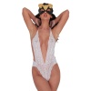 Beyaz Dantelli Fantezi Bodysuit - 855