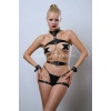 Deri Harness Takım, Deri Fantezi İç Giyim, Deri Clubwear, Dancewear - BRF1099