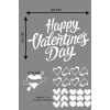 Happy Valentines Day Sevgililer Günü Sticker Kalp, Love, I Love You Cam, Duvar Sticker Etiket Seti