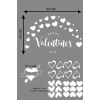 Happy Valentines Day Sevgililer Günü Sticker Kalp, Love, I Love You Cam, Duvar Sticker Etiket Seti