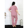 Beruflic Kadın 5XL-6XL-7XL-8XL Büyük Beden Kısa Kol Pijama Takım 75009