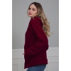 Kapüşonlu Fermuarlı Cepli Polar Sweatshirt,SW-3 Bordo