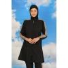 Beruflic Kadın Pantolonlu Kolu Şeritli Tam Tesettür Mayo Siyah 31065