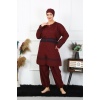 Beruflic Büyük Beden Tesettür Mayo 7XL-8XL-9XL-10XL Bordo 55010