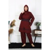 Beruflic Büyük Beden Tesettür Mayo 7XL-8XL-9XL-10XL Bordo 55010