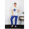 Beruflic Kadın Pamuk Penye Sevgili Kombini Pijama Takımı Beyaz 50129 Tek Takım Fiyatıdır