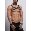 Gay Fantazi Giyim, Erkek Partywear, Tecnowear, Erkek Göğüs Harness- BRFM55