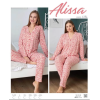 Alissa 6194 Bayan Önü Düğmeli Çicek Desenli Pijama Takımı