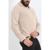 Polo Yaka Uzun Kol Erkek Sweatshirt Taş