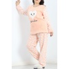 Battal Polar Pijama Takımı Somon1