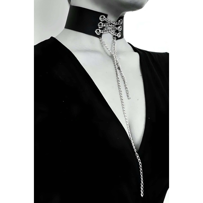 Deri Zincirli Şık Choker - BRF428