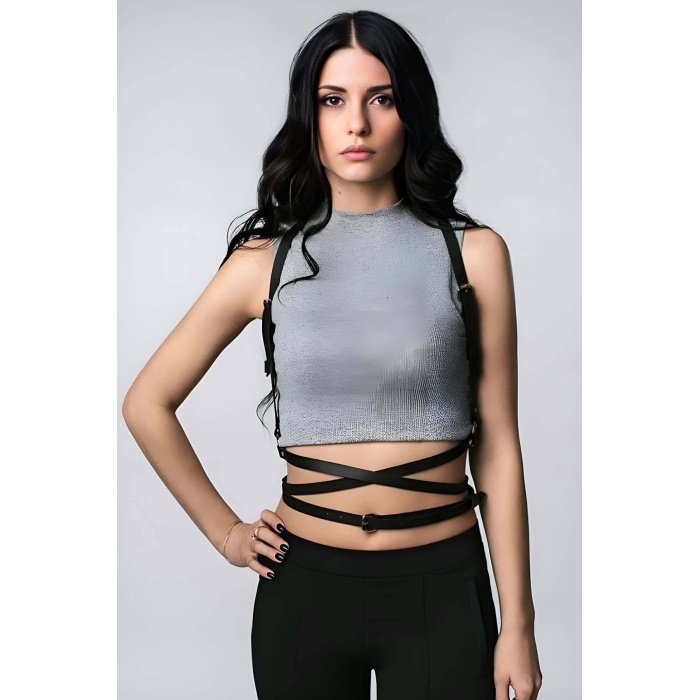 Body Üzeri Sexy Deri Harness - BRF198