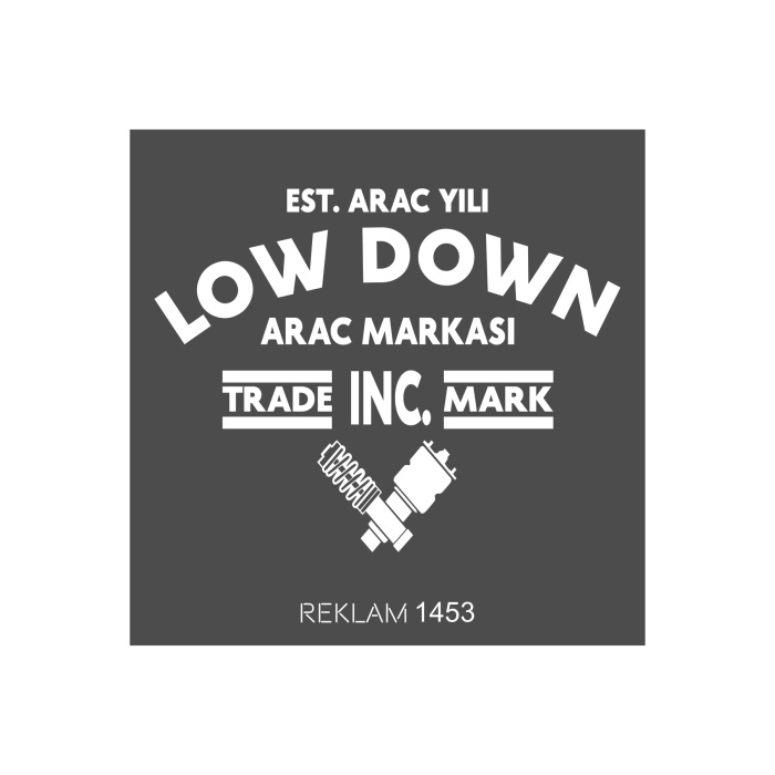 Lowdown Araç Arka Cam Sticker Oto Sticker Beyaz 40*30 Cm