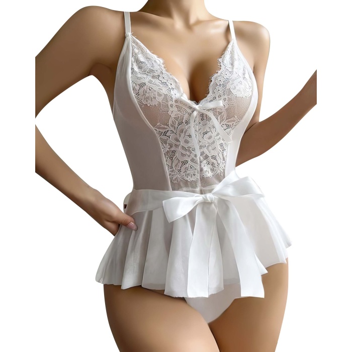 Beruflic Fantezi Beyaz Babydoll 968