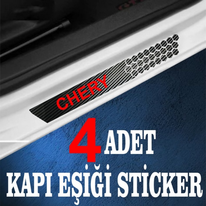 Chery uyumlu  özel Oto Kapı eşikleri Sticker Karbon 4 Adet