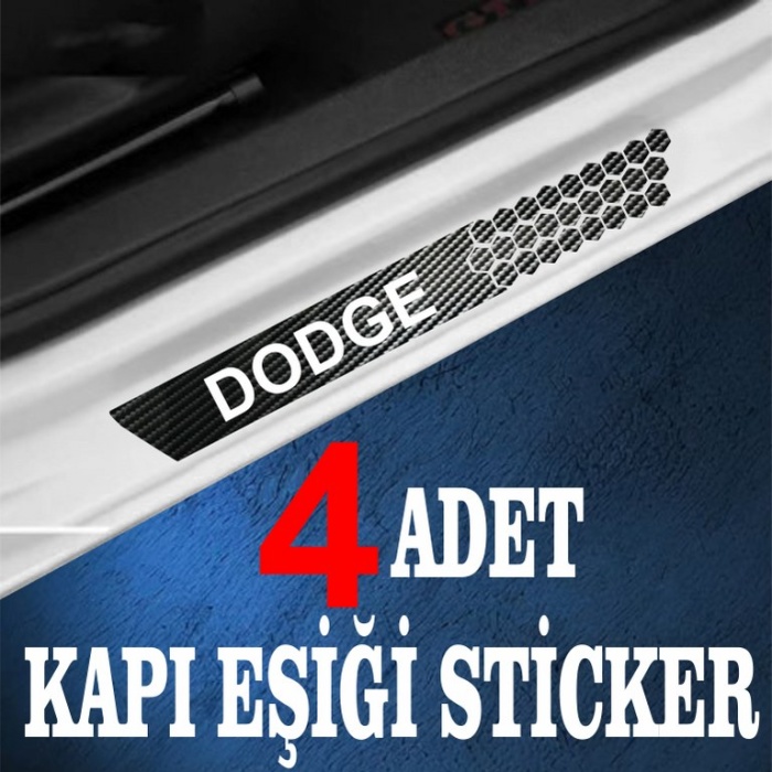 Dodge uyumlu  özel Oto Kapı eşikleri Sticker Karbon 4 Adet