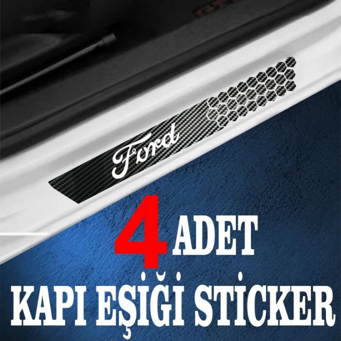 Ford uyumlu  özel Oto Kapı eşikleri Sticker Karbon 4 Adet