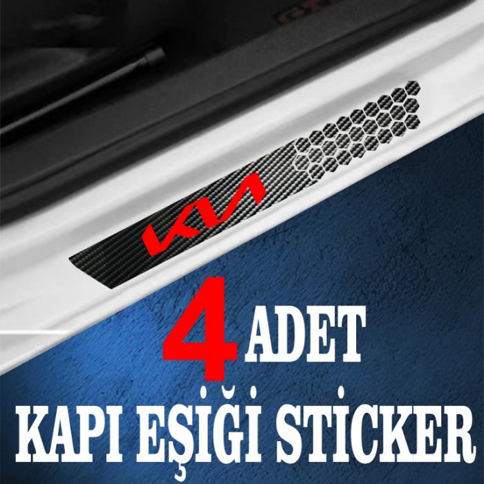 Kia özel Oto Kapı eşikleri Sticker Karbon 4 Adet