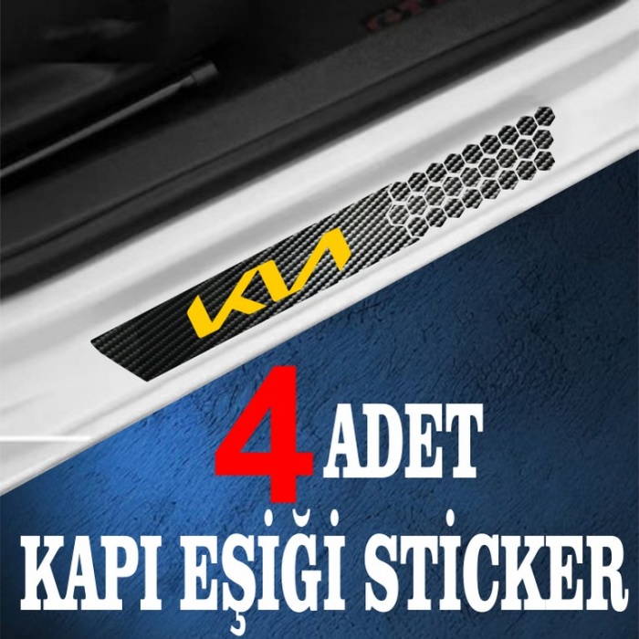 Kia özel Oto Kapı eşikleri Sticker Karbon 4 Adet