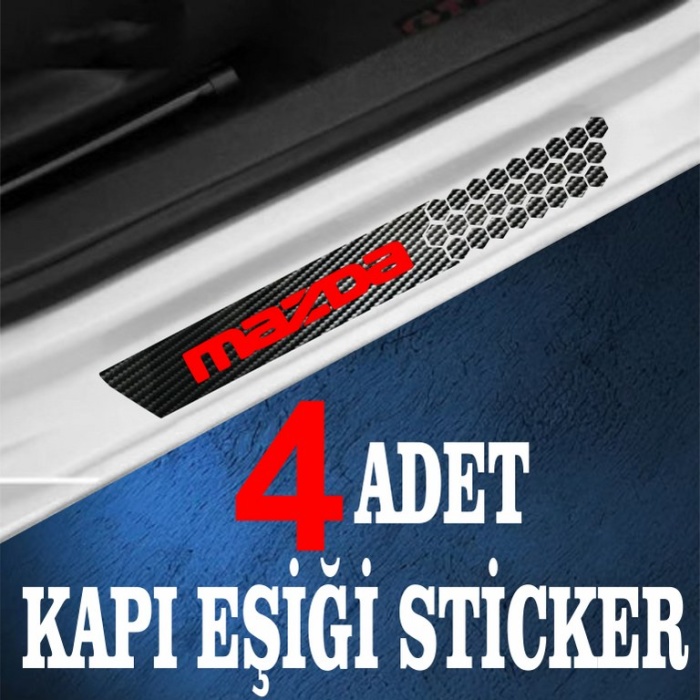 Mazda özel Oto Kapı eşikleri Sticker Karbon 4 Adet