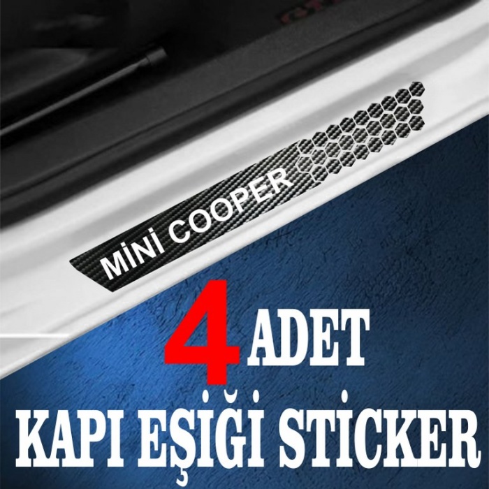 Mini cooper özel Oto Kapı eşikleri Sticker Karbon 4 Adet