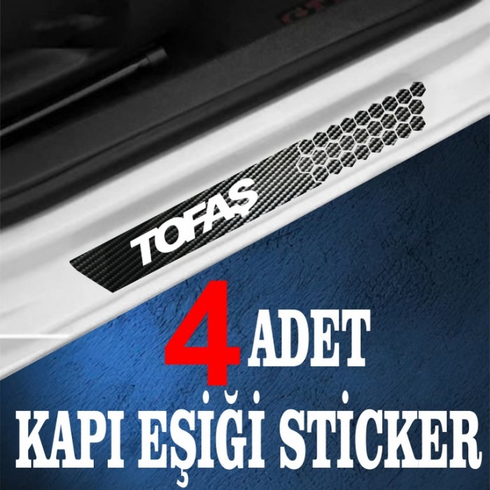 Tofaş özel Oto Kapı eşikleri Sticker Karbon 4 Adet