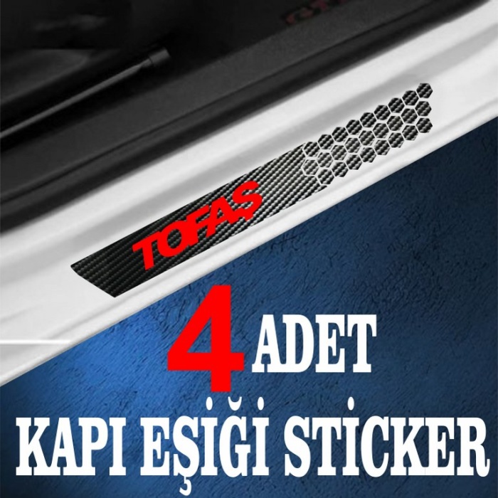 Tofaş özel Oto Kapı eşikleri Sticker Karbon 4 Adet