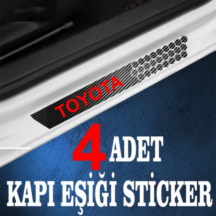 Toyota özel Oto Kapı eşikleri Sticker Karbon 4 Adet