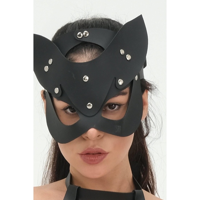 Tavşan Kulaklı Suni Yumuşak Deri Harness Maske 006