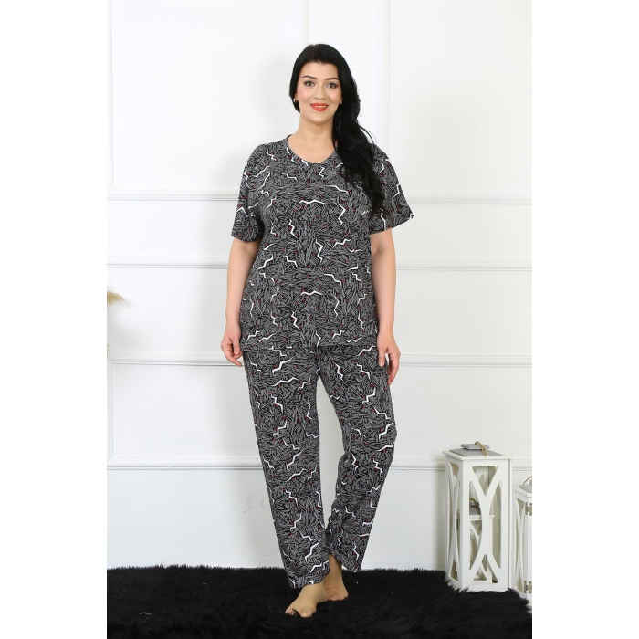 Beruflic Kadın 5XL-6XL-7XL-8XL Büyük Beden Kısa Kol Pijama Takım 75011