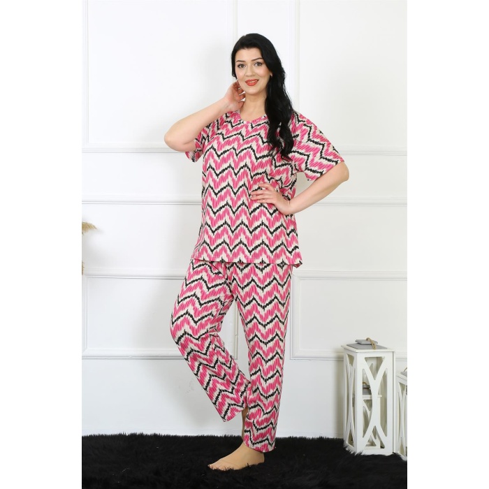 Beruflic Kadın 5XL-6XL-7XL-8XL Büyük Beden Kısa Kol Pijama Takım 75009