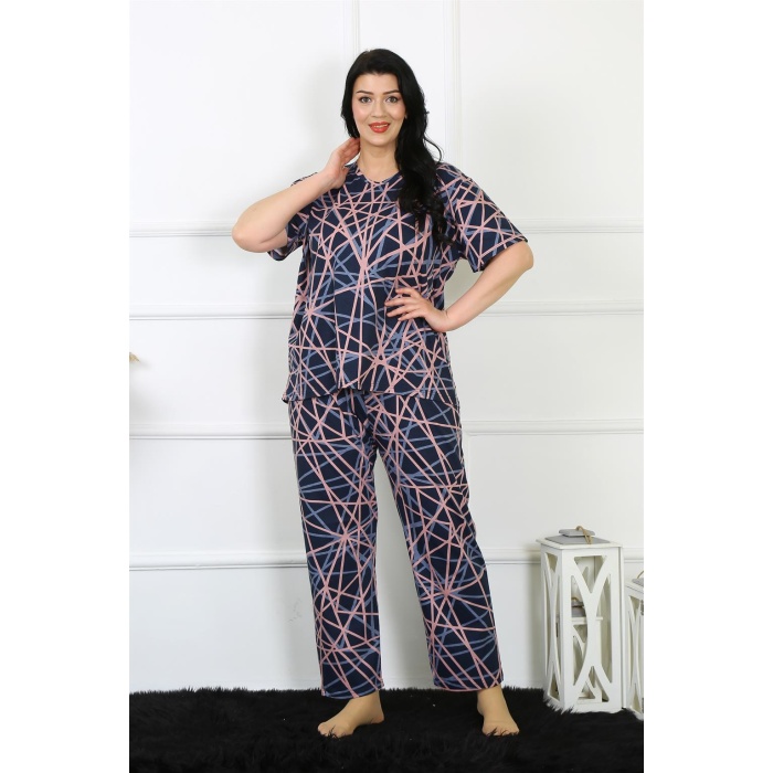 Beruflic Kadın 5XL-6XL-7XL-8XL Büyük Beden Kısa Kol Pijama Takım 75008