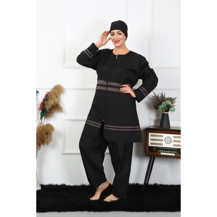 Beruflic Büyük Beden Tesettür Mayo 7XL-8XL-9XL-10XL Siyah 55010