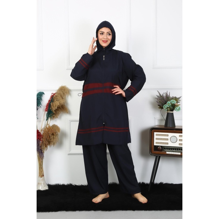 Beruflic Büyük Beden Tesettür Mayo 7XL-8XL-9XL-10XL Lacivert 55010