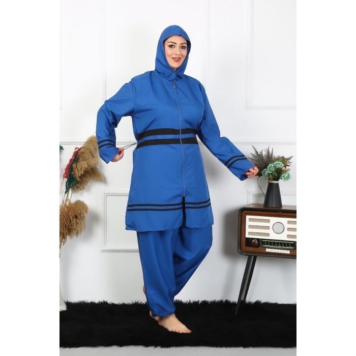 Beruflic Büyük Beden Tesettür Mayo 7XL-8XL-9XL-10XL İndigo 55010