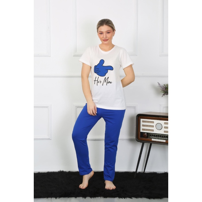 Beruflic Kadın Pamuk Penye Sevgili Kombini Pijama Takımı Beyaz 50129 Tek Takım Fiyatıdır
