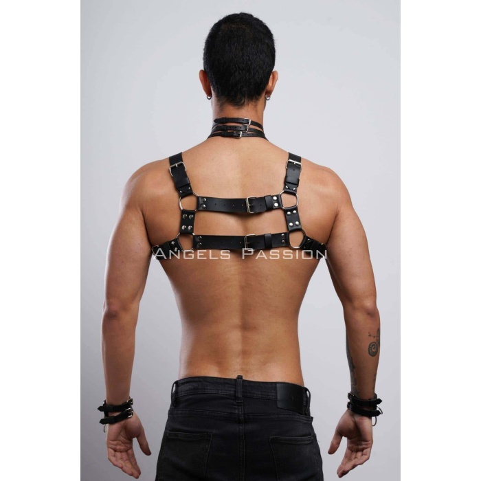 Gay Fantazi Giyim, Erkek Partywear, Tecnowear, Erkek Göğüs Harness- BRFM55