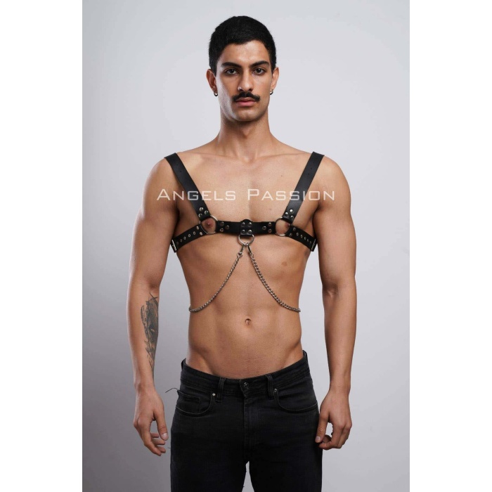 Erkek Gömlek Kemeri, Zincirli Göğüs Harness, Partywear, Clubwear - BRFM109