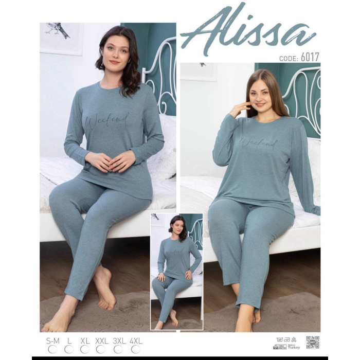 Alissa 6017 Kadın Uzun Kol Pijama Takımı