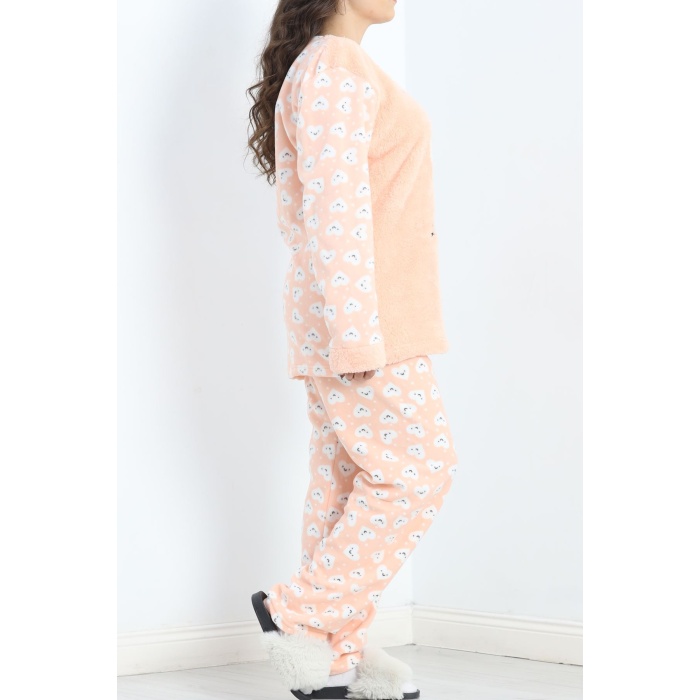 Battal Polar Pijama Takımı Somon1