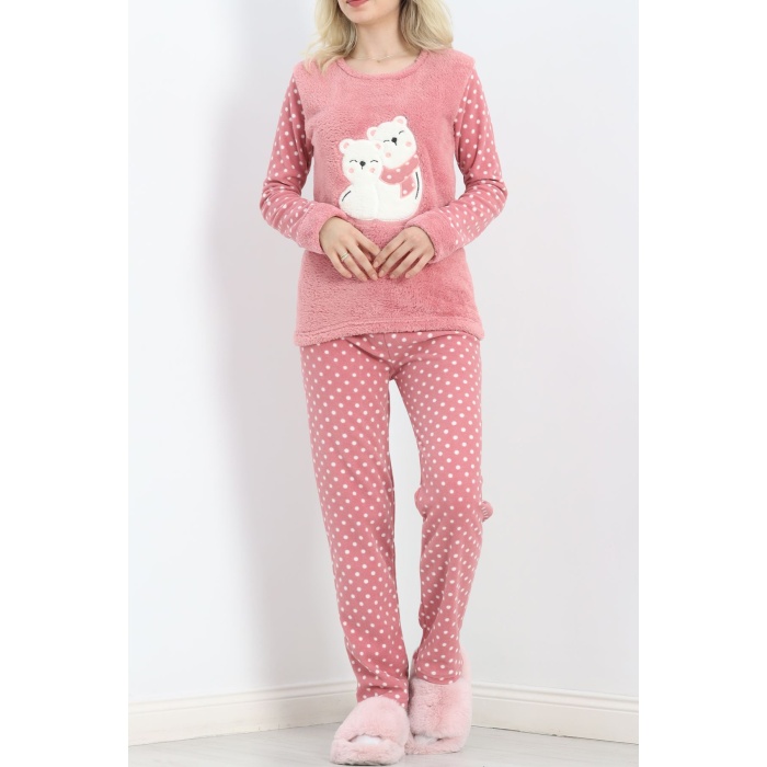 Polar Pijama Takımı Pembebeyaz