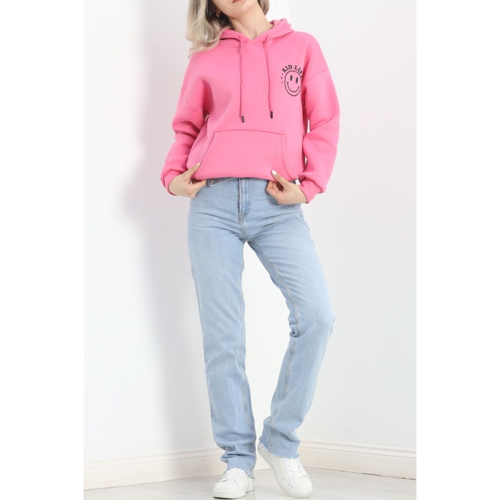 Baskılı Unisex Sweat Pembe