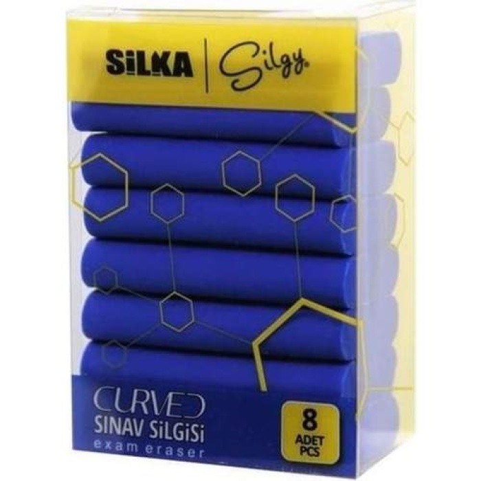 Silka Curved Sınav Silgisi 8li